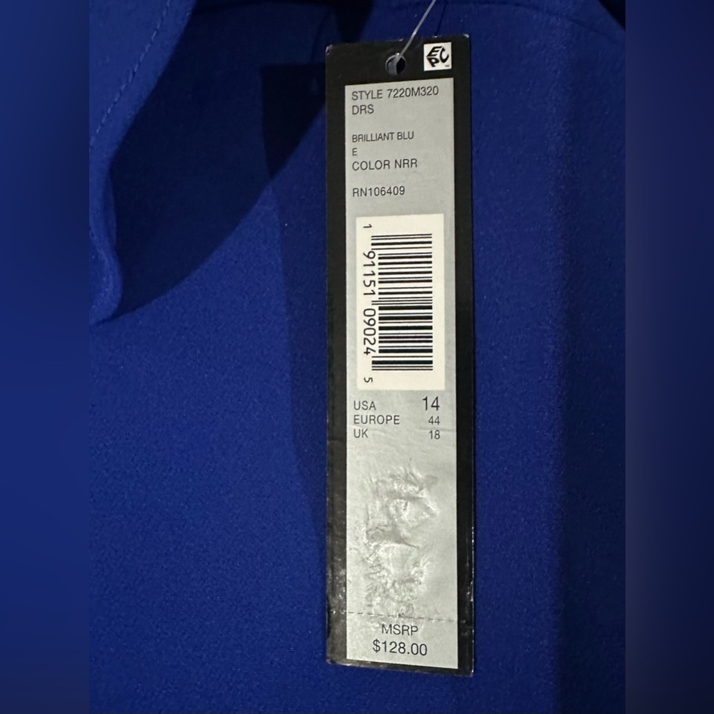 Blue Tahari Dress. Size 14. Brand New - Picture 6 of 6